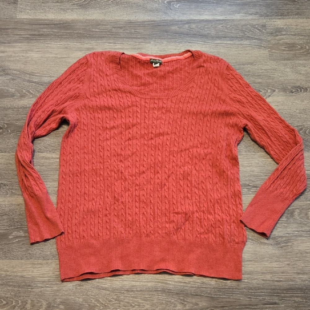 Eddie Bauer Salmon Cableknit Sweater 2X